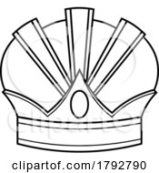 Cartoon Crown In Black And White by Hit Toon