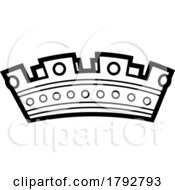 Cartoon Crown In Black And White by Hit Toon
