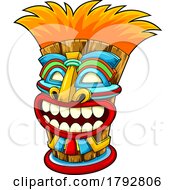 Cartoon Tribal Tiki Mask Grinning