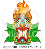 Cartoon Tribal Tiki Mask Grinning