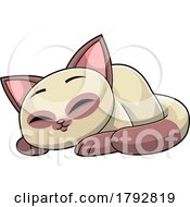 Cartoon Sleeping Siamese Cat