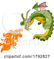 Cartoon Dragon Breathing Fire