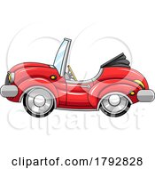 Cartoon Convertible Red Sports Car by Hit Toon