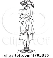 Cartoon Black And White Amelia Earhart by toonaday
