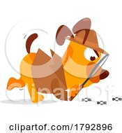 Poster, Art Print Of Cartoon Clipart Dog Detective Following Tracks