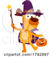Cartoon Clipart Trick Or Treating Halloween Dog