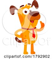 Poster, Art Print Of Cartoon Clipart Business Dog Giving A Thumb Up