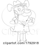 Poster, Art Print Of Cartoon Outline Clipart Dog Detective
