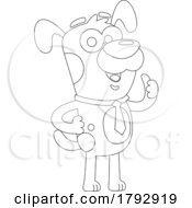 Poster, Art Print Of Cartoon Outline Clipart Business Dog Giving A Thumb Up
