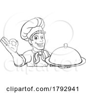 Chef Cook Baker Man Cartoon Peeking Over Sign