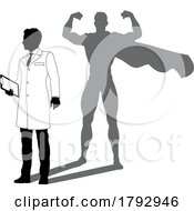 Poster, Art Print Of Superhero Scientist Super Hero Shadow Silhouette