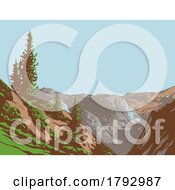 Poster, Art Print Of Tenaya Canyon From Glacier Point In Yosemite National Park California Wpa Art Deco Poster