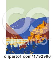 Abruzzo Lazio And Molise National Park With Lake Barrea And Mount Marsicano Italy WPA Art Deco Poster