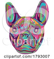 French Bulldog Frenchie Or Bouledogue Francais Head Pop Art Style