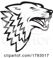 Angry Wolf Or Wild Dog Growling Head Mascot Retro Style