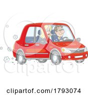 Cartoon Couple In A Car