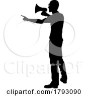 Protest Rally March Megaphone Silhouette Person