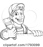 Painter Decorator Paintbrush Handyman Cartoon Man