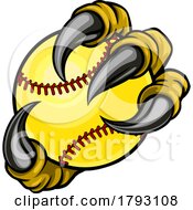 Poster, Art Print Of Claw Monster Talons Hand Holding Softball Ball