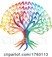 Poster, Art Print Of Rainbow Tree Abstract Stylised Concept Design Icon