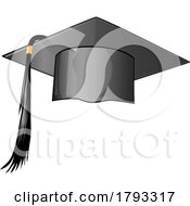 Graduation University Or College Black Cap Realistic Vector Illustration Isolated On White Background