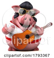 3d Pig Rocker Entertainer On A White Background