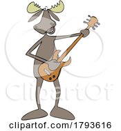 Cartoon Musician Moose Playing A Guitar