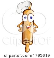 Poster, Art Print Of Rolling Pin Mascot Wearing A Chef Hat