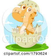 Poster, Art Print Of Cartoon Cute Dinosaur Hatching