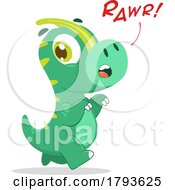 Poster, Art Print Of Cartoon Cute Dinosaur Roaring