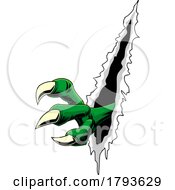 Poster, Art Print Of Dinosaur Dragon Or Monster Talons Breaking Through A Wall