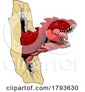 Poster, Art Print Of Carnotaurus Dinosaur Breaking Through A Wall