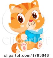 Cartoon Cute Cat Reading by Hit Toon