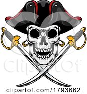 Pirate Skull Over Crossed Swords