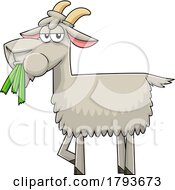 Cartoon Goat Eating Grass