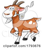 Cartoon Goat Smoking A Doobie