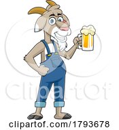 Cartoon Goat Holding Beer