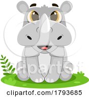 Poster, Art Print Of Cartoon Cute Baby Rhino