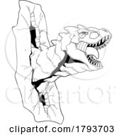 Poster, Art Print Of Carnotaurus Dinosaur Breaking Through A Wall