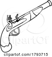 Black And White Cartoon Pirate Gun