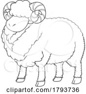 Poster, Art Print Of Cartoon Black And White Sheep