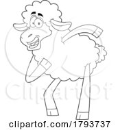 Cartoon Black And White Sheep Dancing by Hit Toon