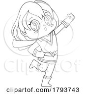 Cartoon Black And White Super Girl by Hit Toon
