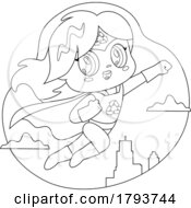 Poster, Art Print Of Cartoon Black And White Super Recycling Girl