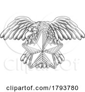 Poster, Art Print Of Eagle Star Symbol Crest Banner Parchment Design