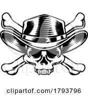 Cowboy Hat Western Skull Pirate Cross Bones
