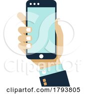 Poster, Art Print Of Hand Holding Mobile Phone Screen Cartoon Icon
