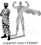 Poster, Art Print Of Super Hero Soldier Silhouette Superhero Shadow