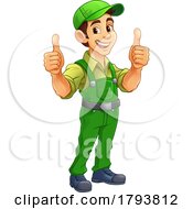 Handyman Mechanic Painter Plumber Cartoon Mascot