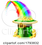 Poster, Art Print Of St Patricks Day Gold Coin Rainbow Leprechaun Hat